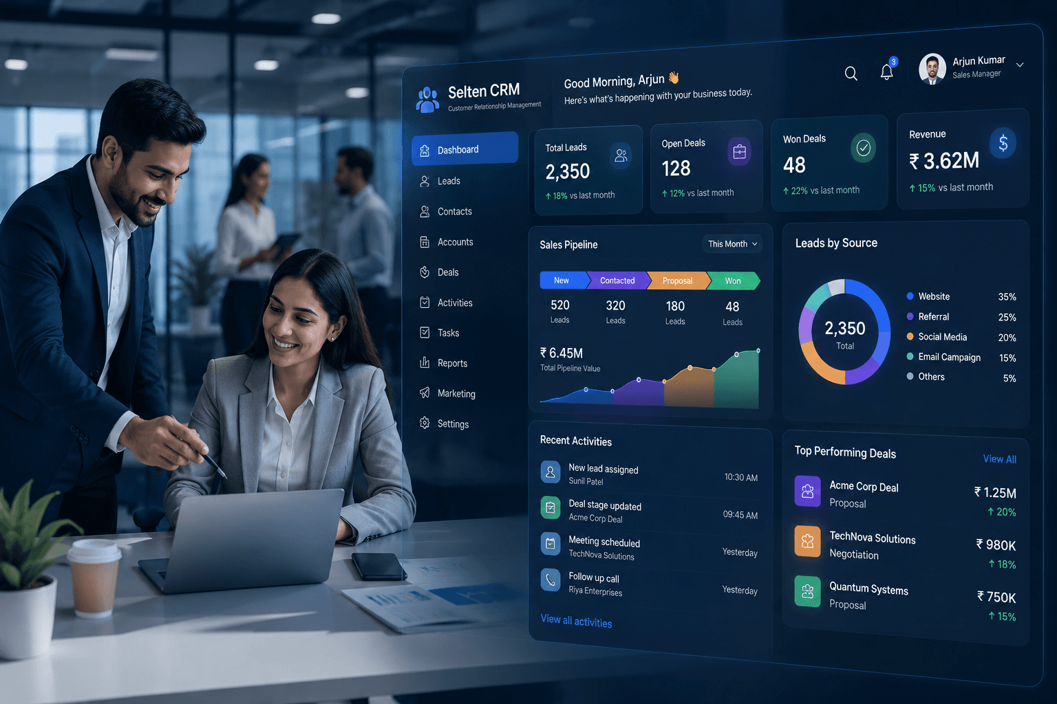 CRM Customer Relationship Management interface